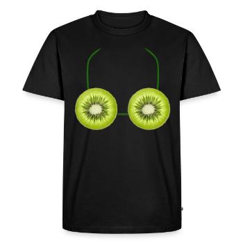 Soutien-Gorge Kiwi Humour Fruits Tropicaux - T-shirt Premium bio Homme - noir - Devant - Nico (187cm)