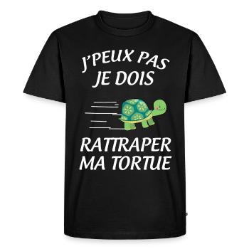 Turtle Humor Quote for Kids and Adults - Men's Premium Organic T-Shirt - black - Front - Nico (187cm)