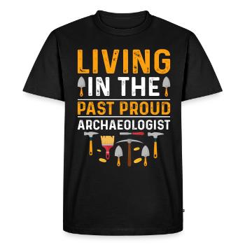 Funny archaeology design for future - Men's Premium Organic T-Shirt - black - Front - Nico (187cm)