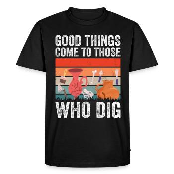 Archéologie pour les hommes, les femmes, l’anthropologie - T-shirt Premium bio Homme - noir - Devant - Nico (187cm)