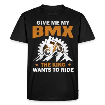 BMX Rider Bicycle Stunt Racing Kids Boys - Men's Premium Organic T-Shirt - black - Front - Nico (187cm)