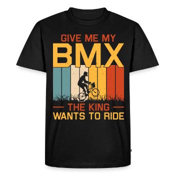 BMX Rider Bicycle Stunt Racing Kids Boys - Men's Premium Organic T-Shirt - black - Front - Nico (187cm)