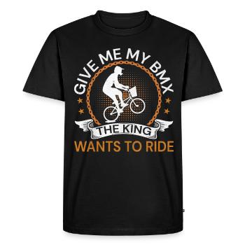 BMX Rider Bicycle Stunt Racing Kids Boys - Men's Premium Organic T-Shirt - black - Front - Nico (187cm)