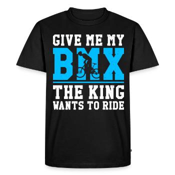 BMX Rider Bicycle Stunt Racing Kids Boys - Men's Premium Organic T-Shirt - black - Front - Nico (187cm)
