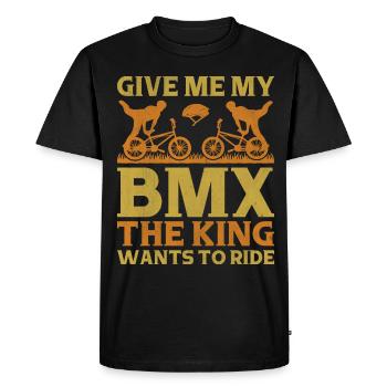 BMX Rider Bicycle Stunt Racing Kids Boys - Men's Premium Organic T-Shirt - black - Front - Nico (187cm)