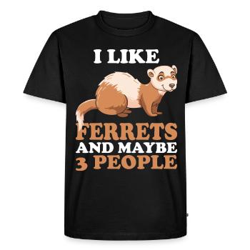 Ferret I like ferrets - Men's Premium Organic T-Shirt - black - Front - Nico (187cm)