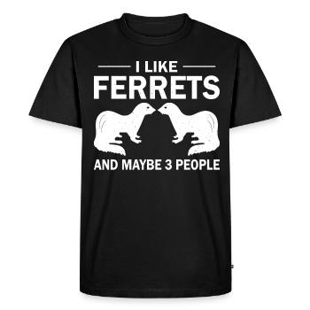 Ferret I like ferrets - Men's Premium Organic T-Shirt - black - Front - Nico (187cm)
