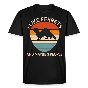 Vintage ferret I like ferrets - Men's Premium Organic T-Shirt - black - Front - Nico (187cm)