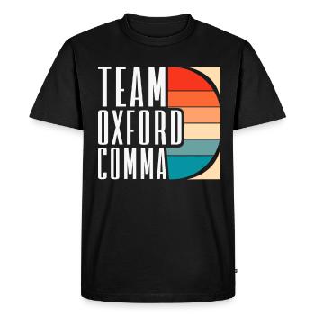 Équipe Oxford Virgule Grammaire Police Professeur d’Anglais - T-shirt Premium bio Homme - noir - Devant - Nico (187cm)