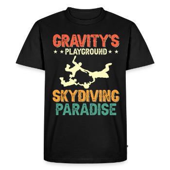 Parachutisme Parachutisme - T-shirt Premium bio Homme - noir - Devant - Nico (187cm)