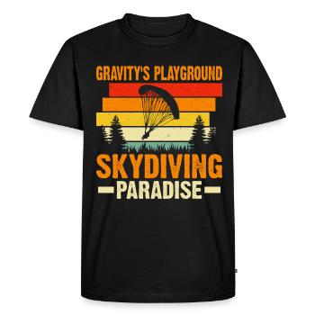 Parachutisme Parachutisme - T-shirt Premium bio Homme - noir - Devant - Nico (187cm)
