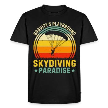Parachutisme Parachutisme - T-shirt Premium bio Homme - noir - Devant - Nico (187cm)