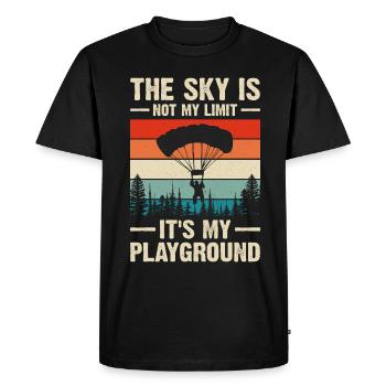 Parachutisme Parachutisme - T-shirt Premium bio Homme - noir - Devant - Nico (187cm)