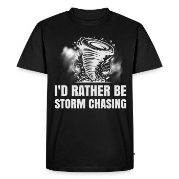 Je préférerais être Storm Chasing Tornado Hurricane - T-shirt Premium bio Homme - noir - Devant - Nico (187cm)