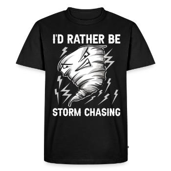 Je préférerais être Storm Chasing Tornado Hurricane - T-shirt Premium bio Homme - noir - Devant - Nico (187cm)