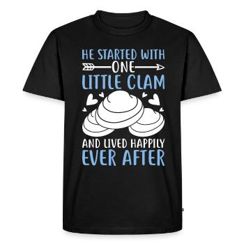 Funny shell digger making shells from shells - Men's Premium Organic T-Shirt - black - Front - Nico (187cm)