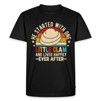 Funny shell digger making shells from shells - Men's Premium Organic T-Shirt - black - Front - Nico (187cm)