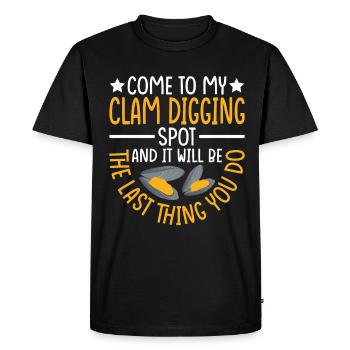 Creuser les moules avec enthousiasme pour les moules - T-shirt Premium bio Homme - noir - Devant - Nico (187cm)