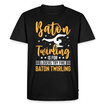 Les amateurs de twirler bâton adoptent le spin - T-shirt Premium bio Homme - noir - Devant - Nico (187cm)