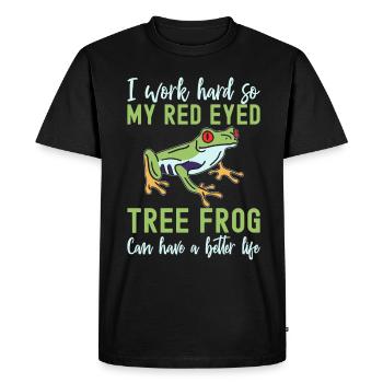 Red-eyed tree frog, rainforest amphibian - Men's Premium Organic T-Shirt - black - Front - Nico (187cm)