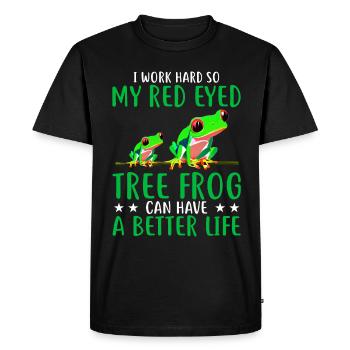Red-eyed tree frog, rainforest amphibian - Men's Premium Organic T-Shirt - black - Front - Nico (187cm)