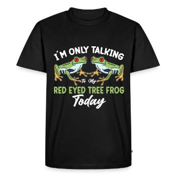 Red-eyed tree frog, rainforest amphibian - Men's Premium Organic T-Shirt - black - Front - Nico (187cm)