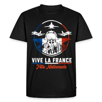 France Fête Nationale Militaire Armée - T-shirt Premium bio Homme - noir - Devant - Nico (187cm)