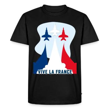 Vive La France Fete Nationale Homme - T-shirt Premium bio Homme - noir - Devant - Nico (187cm)