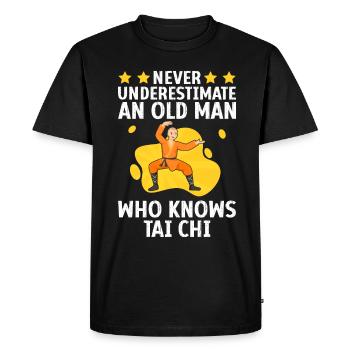Art du Tai Chi pour les grands-pères, art martial Tai Chi - T-shirt Premium bio Homme - noir - Devant - Nico (187cm)
