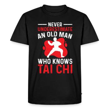 Art du Tai Chi pour les grands-pères, art martial Tai Chi - T-shirt Premium bio Homme - noir - Devant - Nico (187cm)