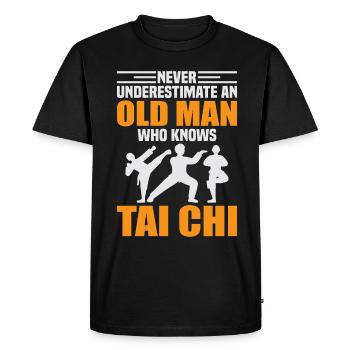 Art du Tai Chi pour les grands-pères, art martial Tai Chi - T-shirt Premium bio Homme - noir - Devant - Nico (187cm)