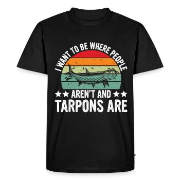 Design unique pour les amateurs de pêche au tarpon - T-shirt Premium bio Homme - noir - Devant - Nico (187cm)