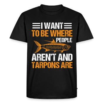 Pêche au tarpon Pêche aux espèces de poissons d’eau douce - T-shirt Premium bio Homme - noir - Devant - Nico (187cm)