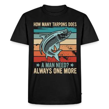 Pêche au tarpon Pêche aux espèces de poissons d’eau douce - T-shirt Premium bio Homme - noir - Devant - Nico (187cm)