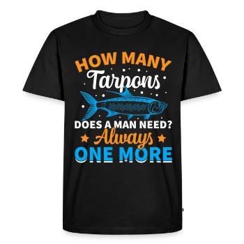 Pêche au tarpon Pêche aux espèces de poissons d’eau douce - T-shirt Premium bio Homme - noir - Devant - Nico (187cm)