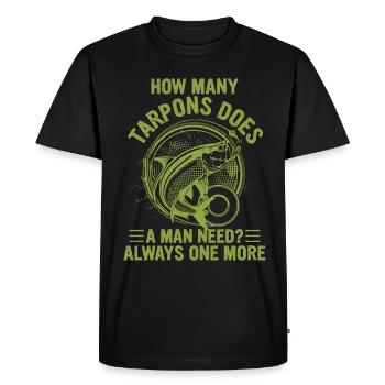 Pêche au tarpon Pêche aux espèces de poissons d’eau douce - T-shirt Premium bio Homme - noir - Devant - Nico (187cm)