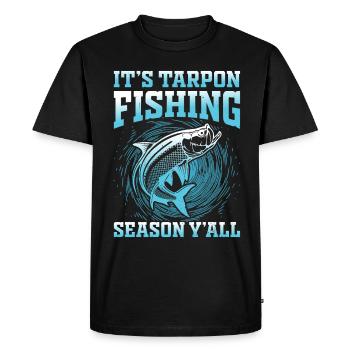 Pêche au tarpon Pêche aux espèces de poissons d’eau douce - T-shirt Premium bio Homme - noir - Devant - Nico (187cm)