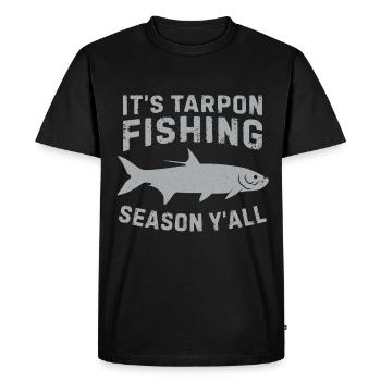 Pêche au tarpon Pêche aux espèces de poissons d’eau douce - T-shirt Premium bio Homme - noir - Devant - Nico (187cm)