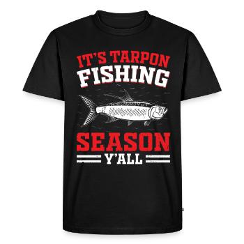 Pêche au tarpon Pêche aux espèces de poissons d’eau douce - T-shirt Premium bio Homme - noir - Devant - Nico (187cm)