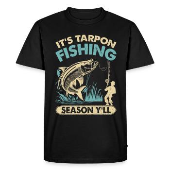 Pêche au tarpon Pêche aux espèces de poissons d’eau douce - T-shirt Premium bio Homme - noir - Devant - Nico (187cm)