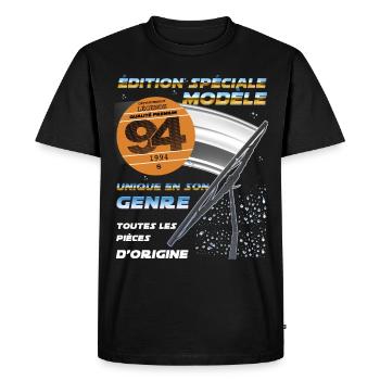 Vintage 94 90s Male and Female 94 Auto Vignette - Men's Premium Organic T-Shirt - black - Front - Nico (187cm)