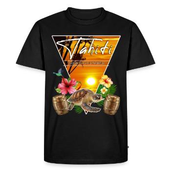 Tahiti French Polynesia Colibri Tortue - T-shirt Premium bio Homme - noir - Devant - Nico (187cm)