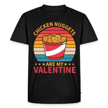 Les pépites de poulet sont mon design de la Saint-Valentin - T-shirt Premium bio Homme - noir - Devant - Nico (187cm)