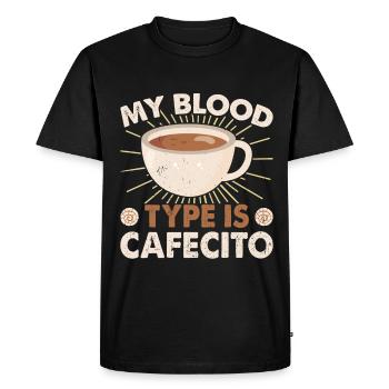 Café espagnol design « cafecito & Concha Lovers » - T-shirt Premium bio Homme - noir - Devant - Nico (187cm)