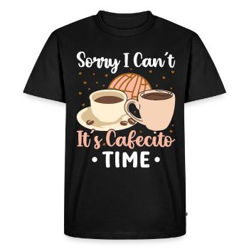 Spanish coffee design "cafecito & Concha Lovers" - Men's Premium Organic T-Shirt - black - Front - Nico (187cm)