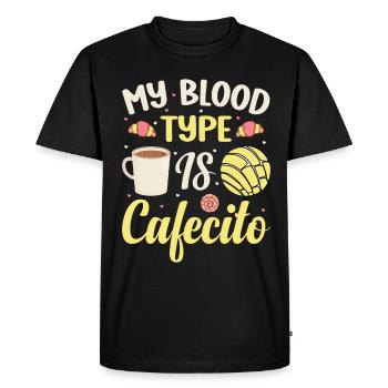 Spanish coffee design "cafecito & Concha Lovers" - Men's Premium Organic T-Shirt - black - Front - Nico (187cm)