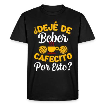 Café espagnol design « cafecito & Concha Lovers » - T-shirt Premium bio Homme - noir - Devant - Nico (187cm)