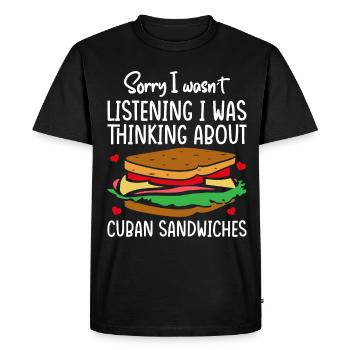 Cuban Sandwich au beurre de cacahuète pour hommes et femmes - T-shirt Premium bio Homme - noir - Devant - Nico (187cm)