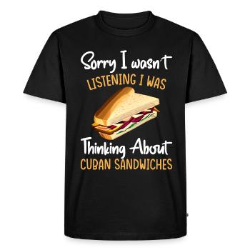 Cuban Sandwich au beurre de cacahuète pour hommes et femmes - T-shirt Premium bio Homme - noir - Devant - Nico (187cm)