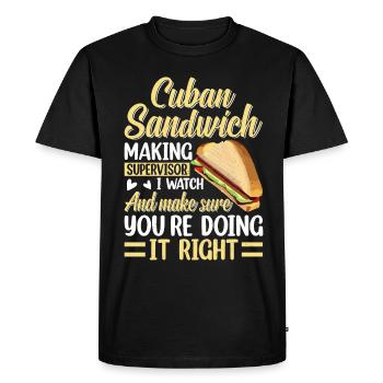 Découvrez le monde de la maîtrise du sandwich - T-shirt Premium bio Homme - noir - Devant - Nico (187cm)